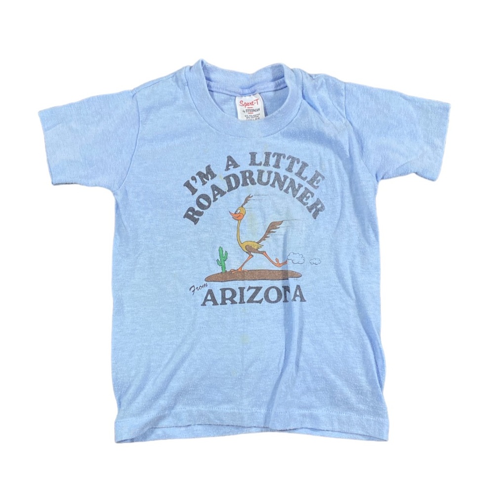 Vintage 80s Roadrunner Kids T-Shirt Youth Small 6-8 Arizona Stedman ACME Cartoon